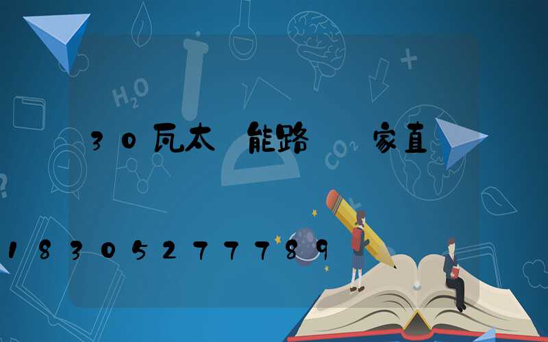 30瓦太陽能路燈廠家直銷