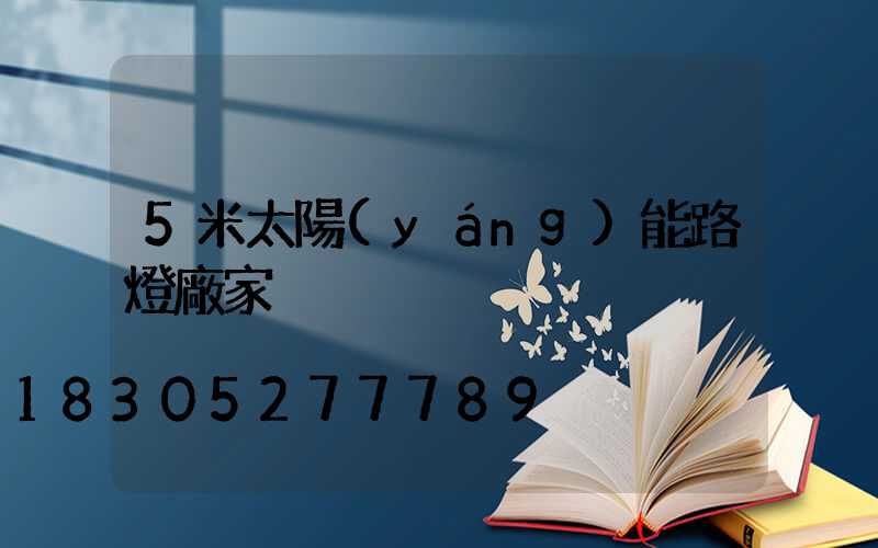 5米太陽(yáng)能路燈廠家