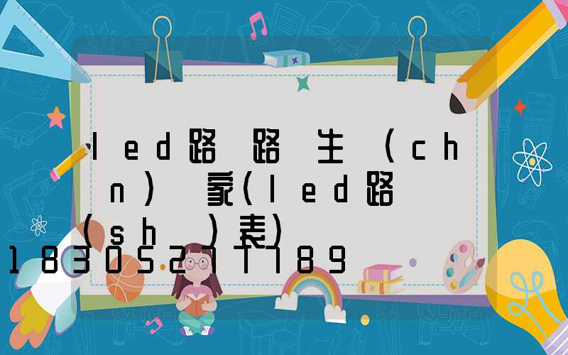 led路燈路燈生產(chǎn)廠家(led路燈參數(shù)表)