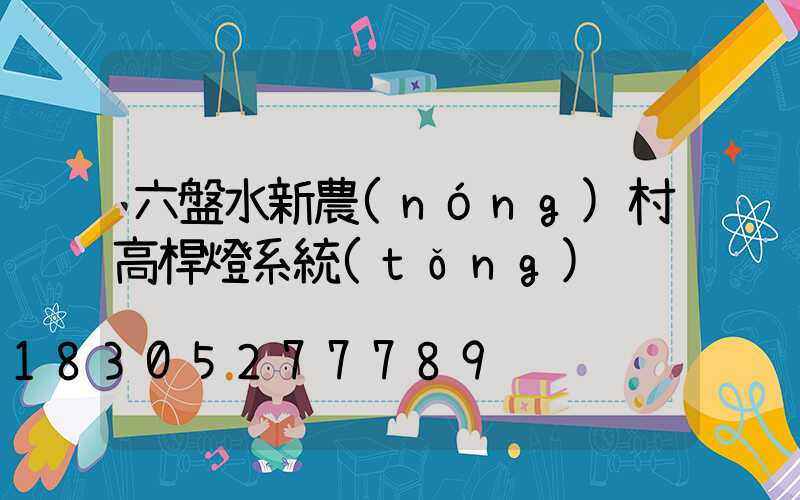 六盤水新農(nóng)村高桿燈系統(tǒng)