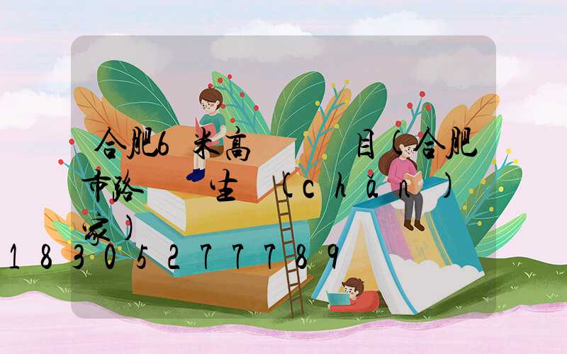 合肥6米高桿燈項目(合肥市路燈桿生產(chǎn)廠家)