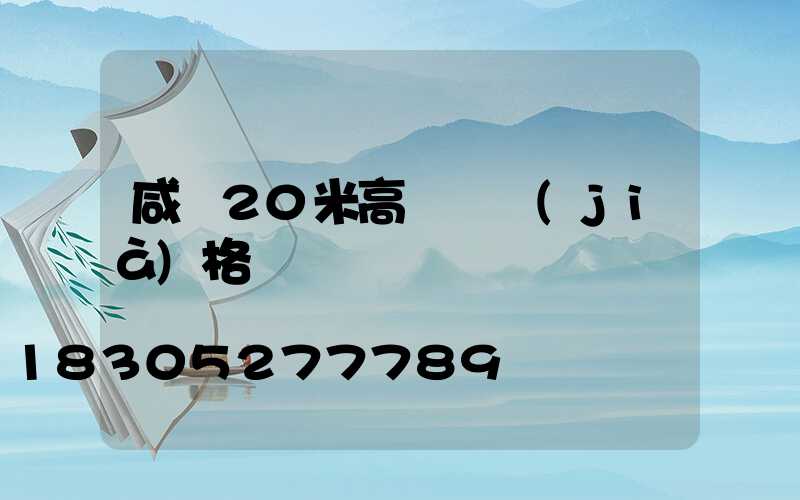 咸寧20米高桿燈價(jià)格