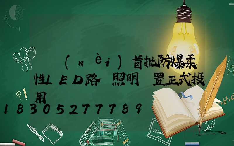 國內(nèi)首批防爆柔性LED路燈照明裝置正式投用