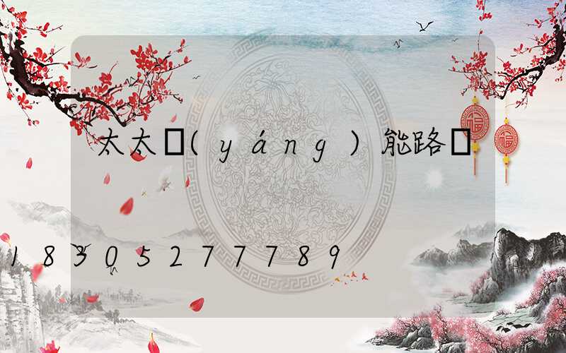 太太陽(yáng)能路燈