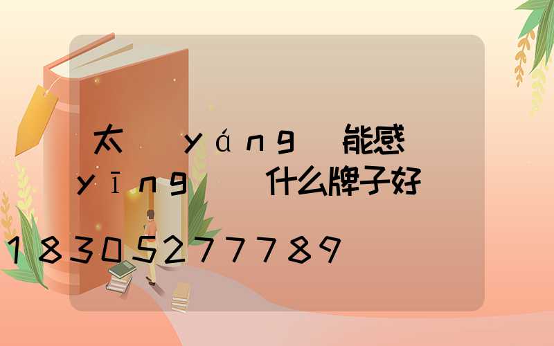 太陽(yáng)能感應(yīng)燈什么牌子好