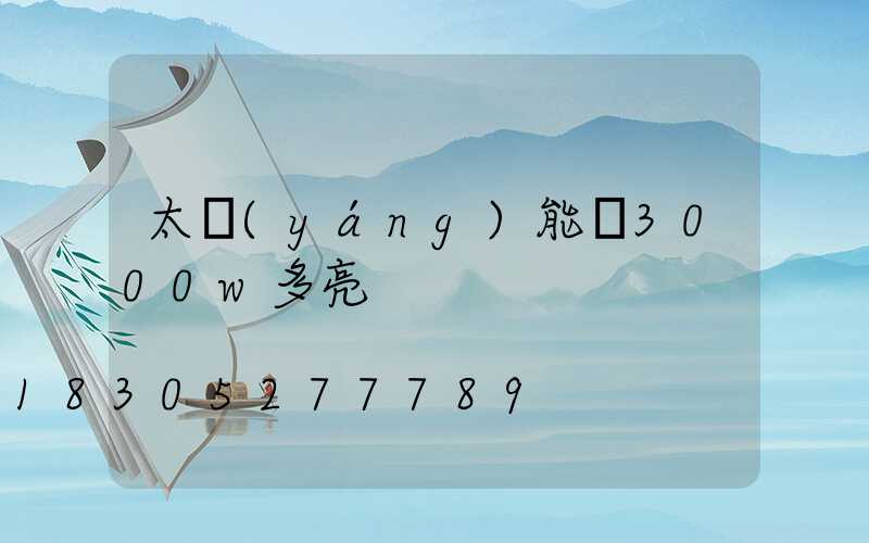 太陽(yáng)能燈3000w多亮