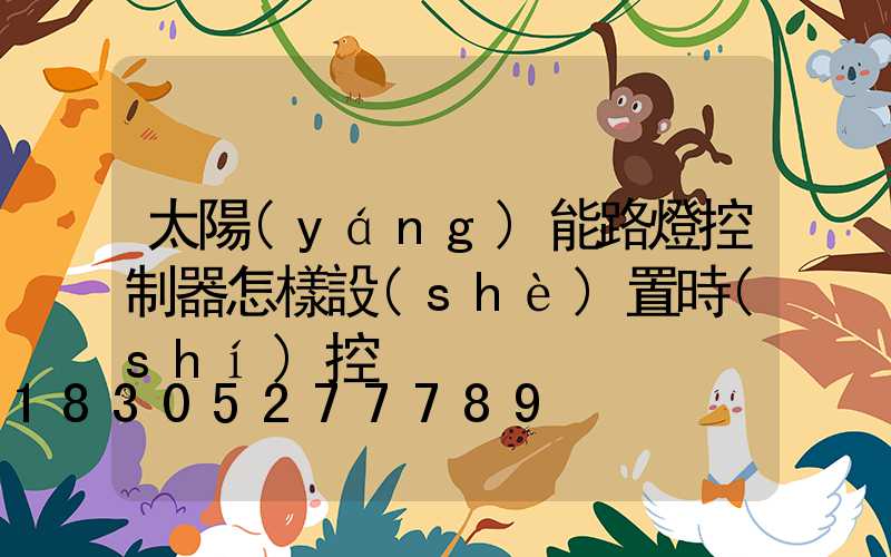 太陽(yáng)能路燈控制器怎樣設(shè)置時(shí)控