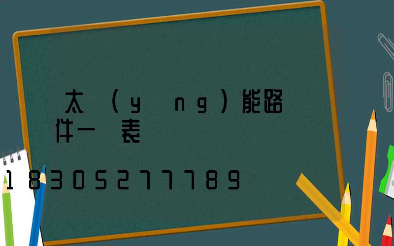 太陽(yáng)能路燈組件一覽表