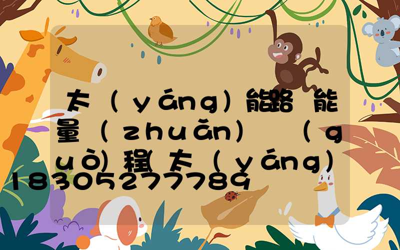 太陽(yáng)能路燈能量轉(zhuǎn)換過(guò)程(太陽(yáng)能路燈的能量轉(zhuǎn)換)