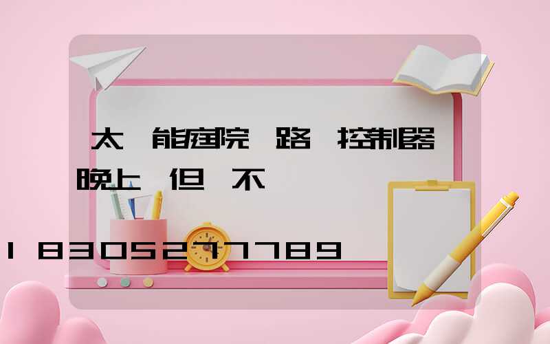 太陽能庭院燈路燈控制器燈晚上閃但燈不燈