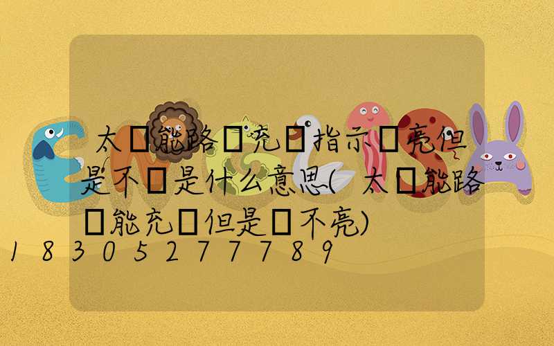 太陽能路燈充電指示燈亮但是不閃是什么意思(太陽能路燈能充電但是燈不亮)