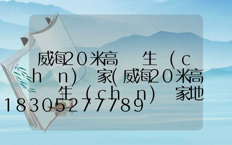 威海20米高桿燈生產(chǎn)廠家(威海20米高桿燈生產(chǎn)廠家地址)