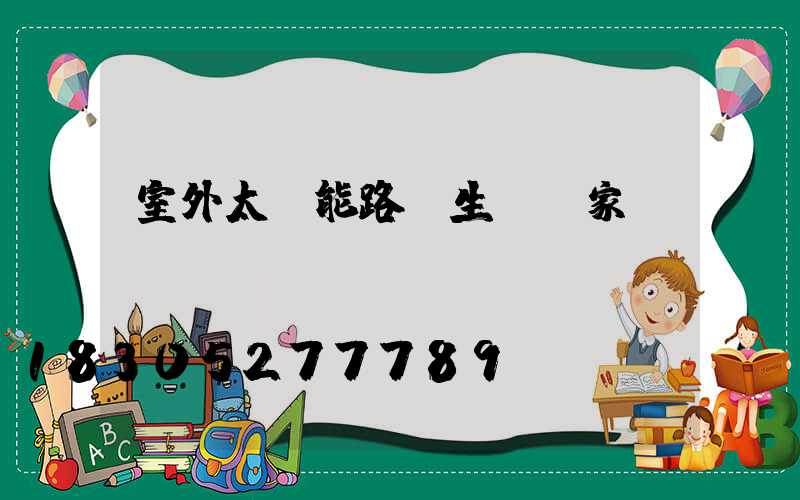 室外太陽能路燈生產廠家