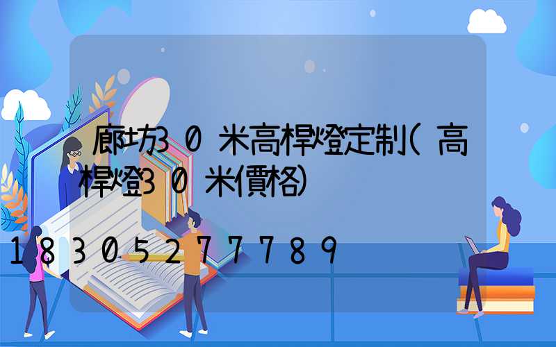 廊坊30米高桿燈定制(高桿燈30米價格)