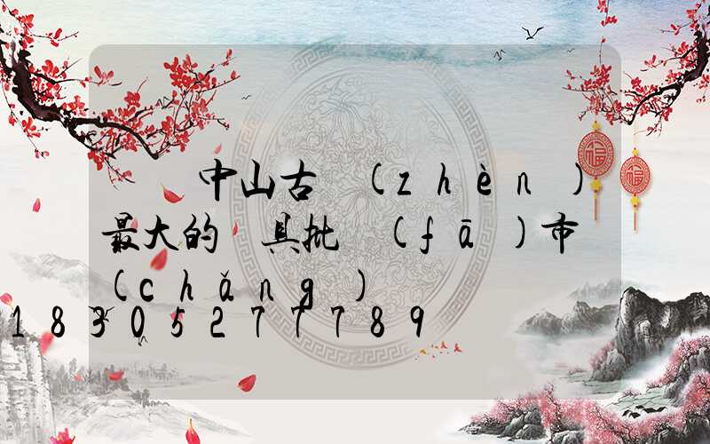 廣東中山古鎮(zhèn)最大的燈具批發(fā)市場(chǎng)