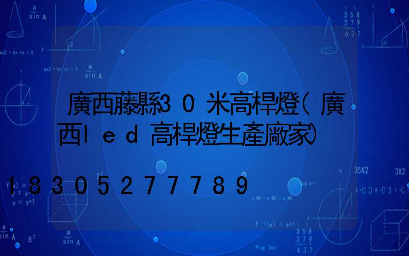 廣西藤縣30米高桿燈(廣西led高桿燈生產廠家)