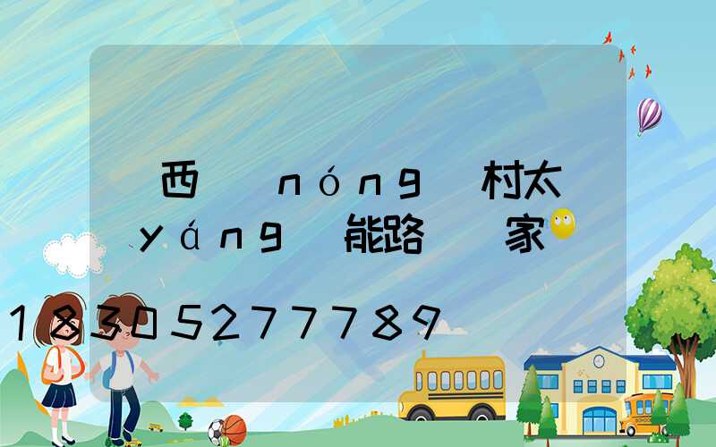 廣西農(nóng)村太陽(yáng)能路燈廠家