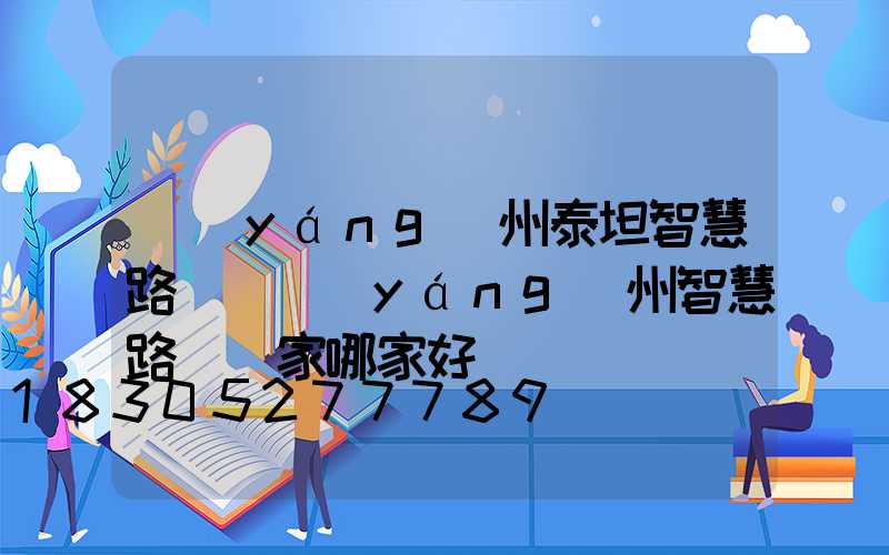 揚(yáng)州泰坦智慧路燈(揚(yáng)州智慧路燈廠家哪家好)