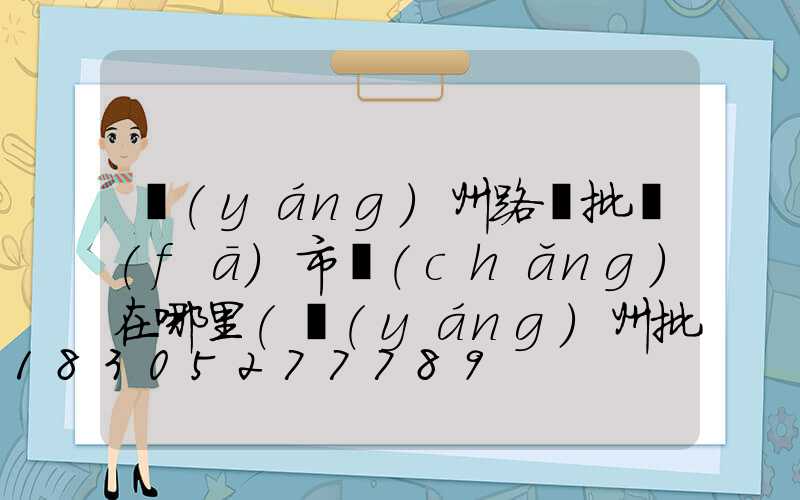 揚(yáng)州路燈批發(fā)市場(chǎng)在哪里(揚(yáng)州批發(fā)市場(chǎng)在哪里啊)