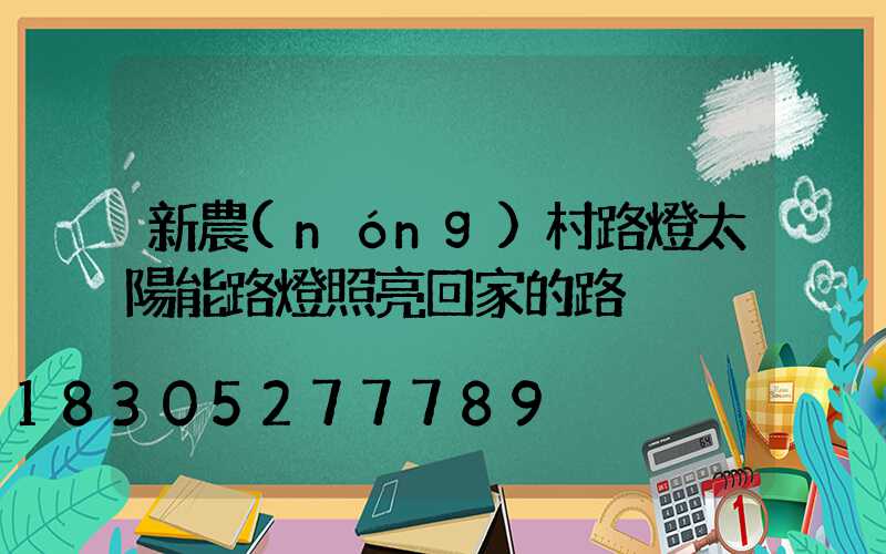 新農(nóng)村路燈太陽能路燈照亮回家的路