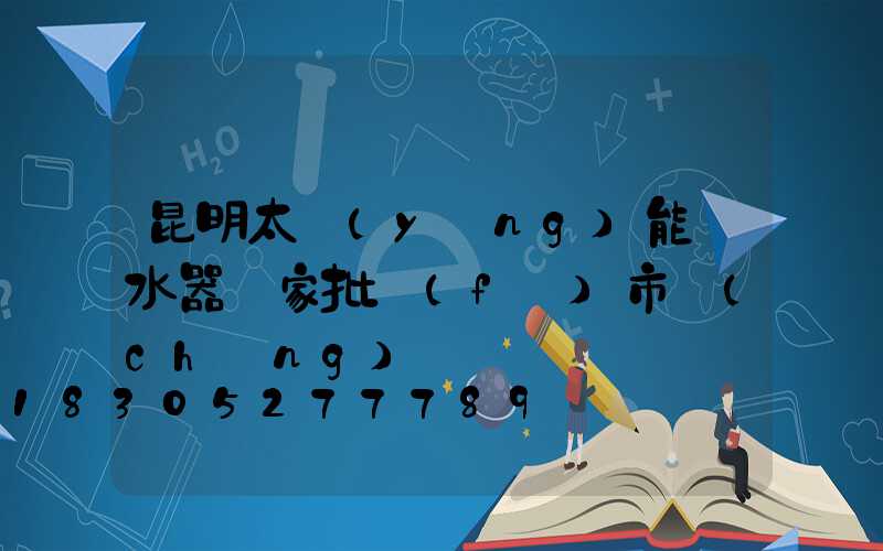 昆明太陽(yáng)能熱水器廠家批發(fā)市場(chǎng)