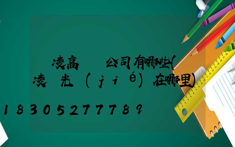 楊凌高桿燈公司有哪些(楊凌燈光節(jié)在哪里)