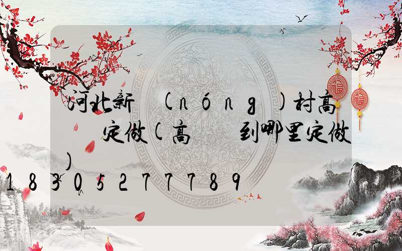 河北新農(nóng)村高桿燈定做(高桿燈到哪里定做)