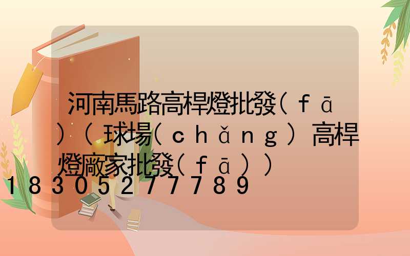 河南馬路高桿燈批發(fā)(球場(chǎng)高桿燈廠家批發(fā))