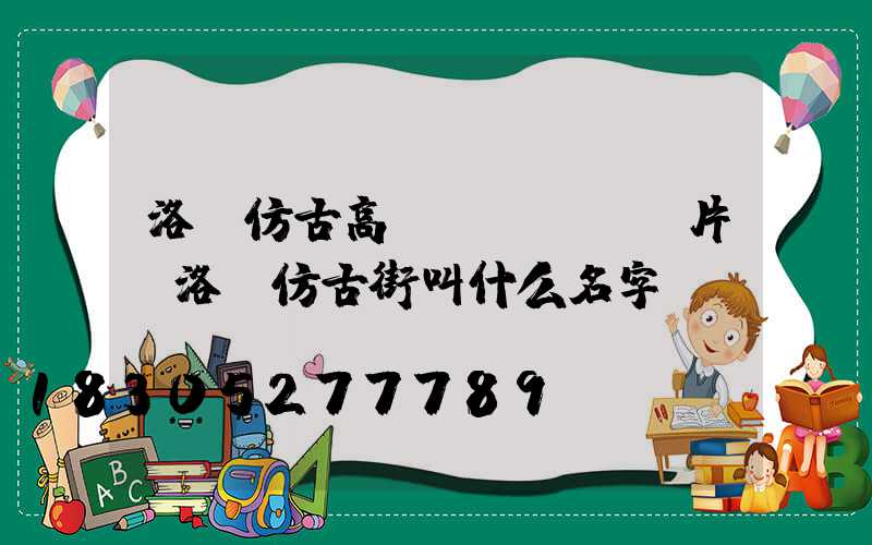 洛陽仿古高桿燈報價及圖片(洛陽仿古街叫什么名字)