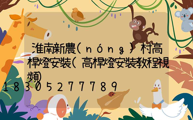 淮南新農(nóng)村高桿燈安裝(高桿燈安裝教程視頻)