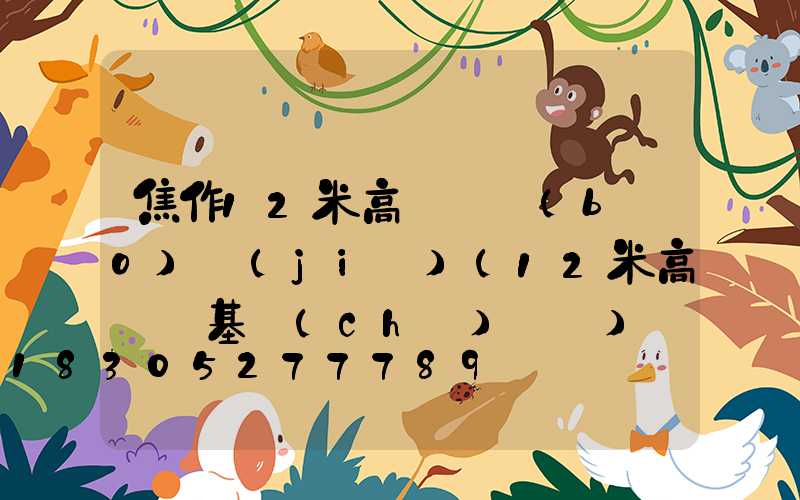 焦作12米高桿燈報(bào)價(jià)(12米高桿燈基礎(chǔ)圖紙)