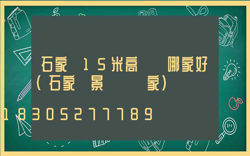 石家莊15米高桿燈哪家好(石家莊景觀燈廠家)