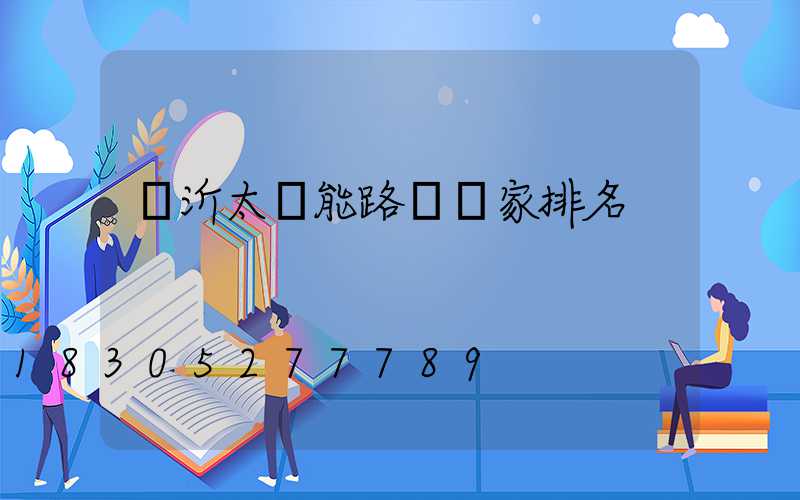 臨沂太陽能路燈廠家排名