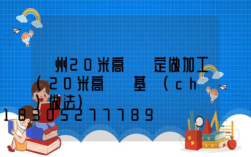 荊州20米高桿燈定做加工(20米高桿燈基礎(chǔ)做法)