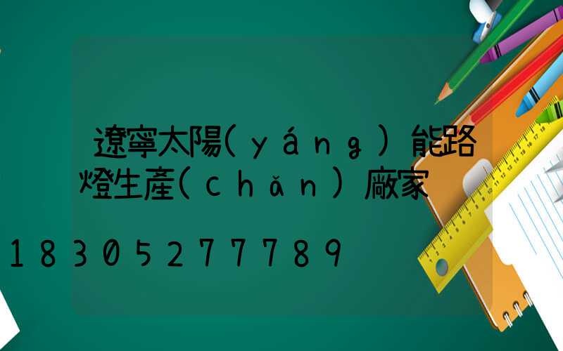 遼寧太陽(yáng)能路燈生產(chǎn)廠家