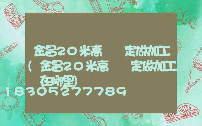 金昌20米高桿燈定做加工(金昌20米高桿燈定做加工廠在哪里)