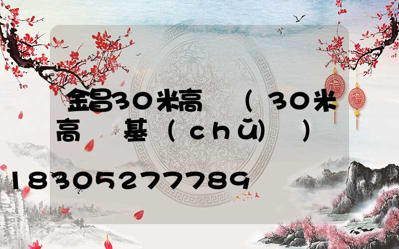 金昌30米高桿燈(30米高桿燈基礎(chǔ)圖)