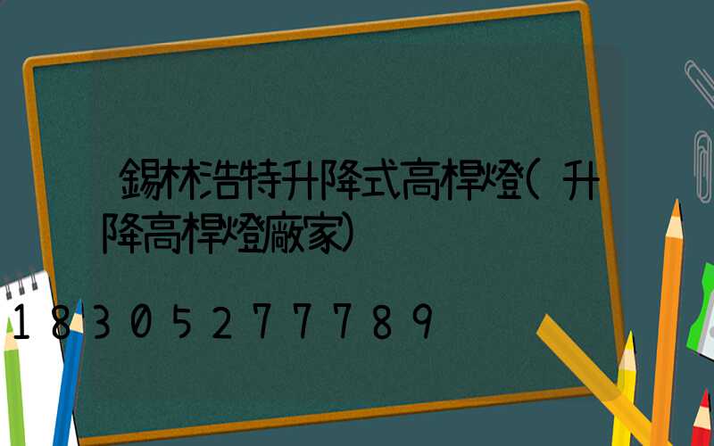 錫林浩特升降式高桿燈(升降高桿燈廠家)