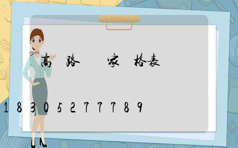 高桿路燈廠家價格表